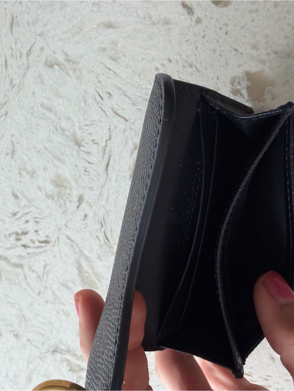 Dior Black Leather Card & Key Holder with Gold 'D' Accent - Picture 10 of 10